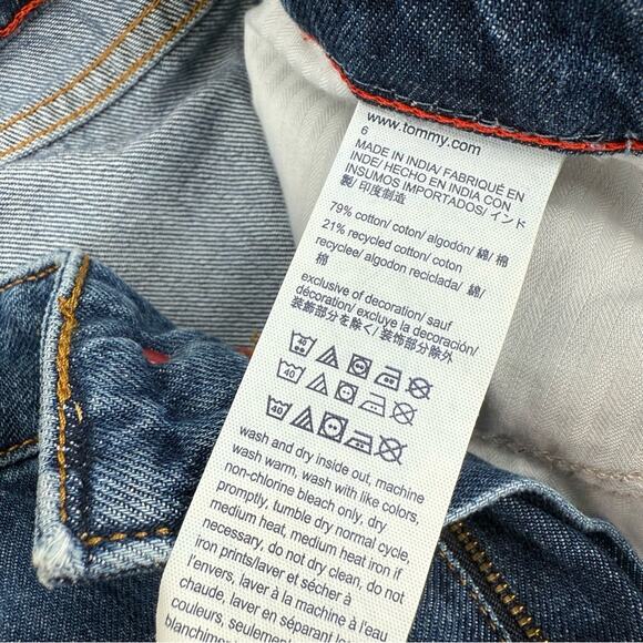 Tommy Hilfiger Women's Side Snaps Wide Leg Blue Jeans Size 6 - Picture 6 of 12